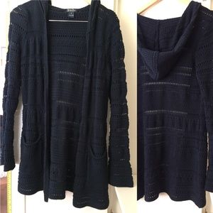 Lucky Brand hooded cardigan w/pockets